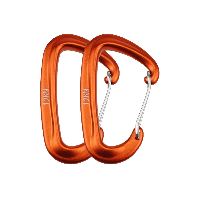 12KN Kleiner Kletterkarabiner D-Form Bergsteigen Schnalle Haken Sicherheitsschloss Outdoor Camping Wandern Schlüsselanhänger
