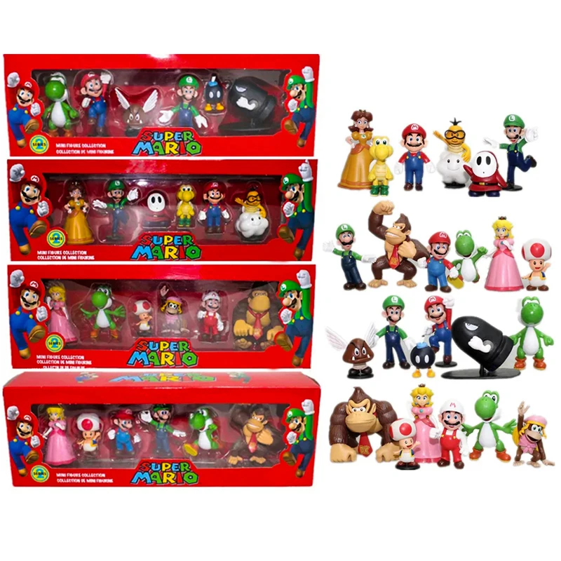 

Новый набор фигурок Super Mario Bros из ПВХ: Луиджи, Йоши, Донки Конг, Гриб — идеальный подарок на день рождения для детей ﻿