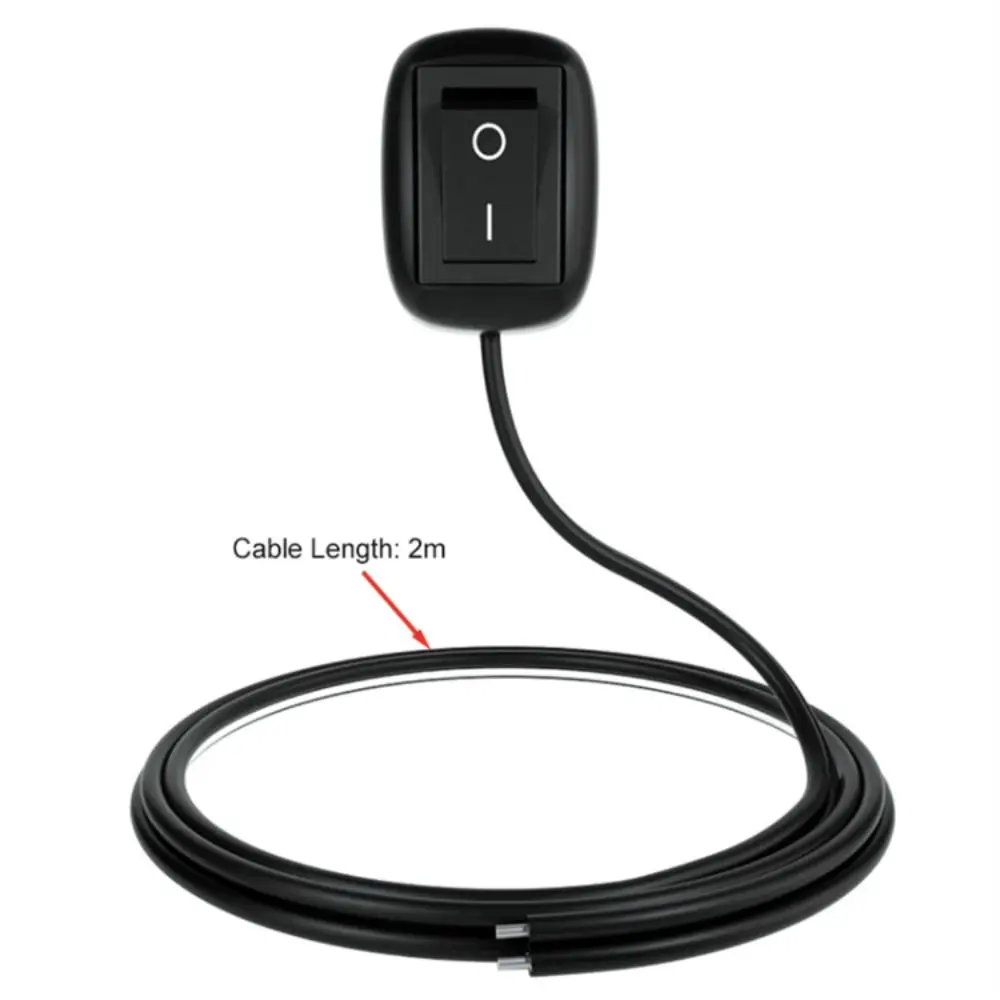 Paste Type Car Switch DC 12V 10A Toggle Switch with Cable 50/100/200cm Rocker Switch for Fog Ring Drive Lights Neon Lights