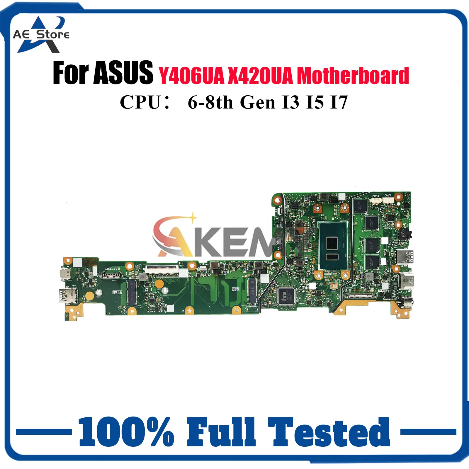 

Материнская плата для ноутбука X420UA для ASUS VivoBook X420UA Y406UA X420U, материнская плата для ноутбука с процессором I3 I5 I7, 100% тестирование, ОК, быстрая доставка