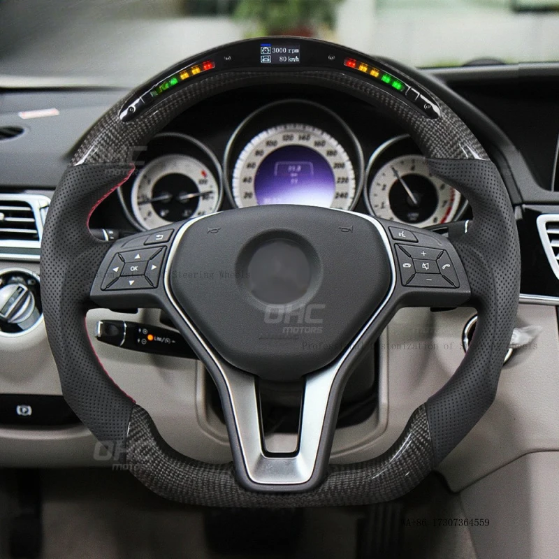LED carbon fiber steering wheel is suitable for Mercedes-Benz C E B A CLASS CLA GLA CLS racing car modification