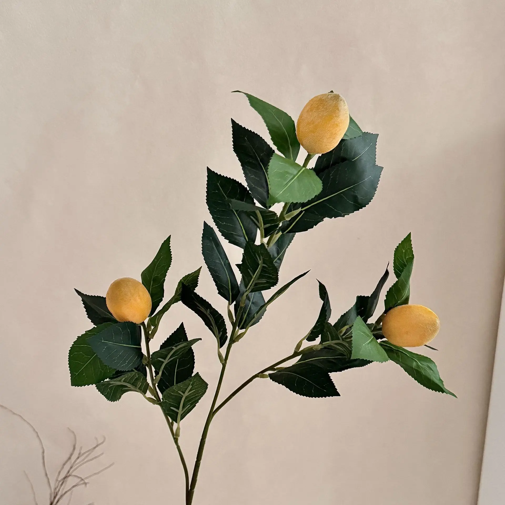 Bendable Cuttable Washable Artificial Lemon Fruit Branches, Fake Greenery for Home Living Room Photo Shooting Decor