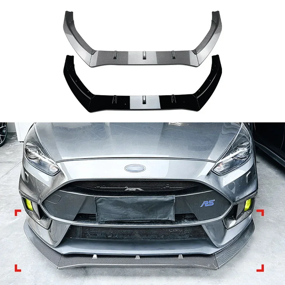 

Car Front Lip Separator Three Stage Front Lip Splitter Spoiler Side Lower Splitters Body Kit For Ford Focus RS MK3 2015-2018