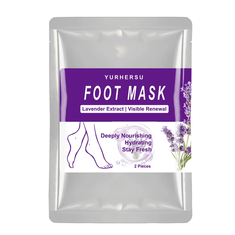 Lavender Foot Mask 2 Pcs Deeply Nourishing Hydrating for Dry Cracked Feet