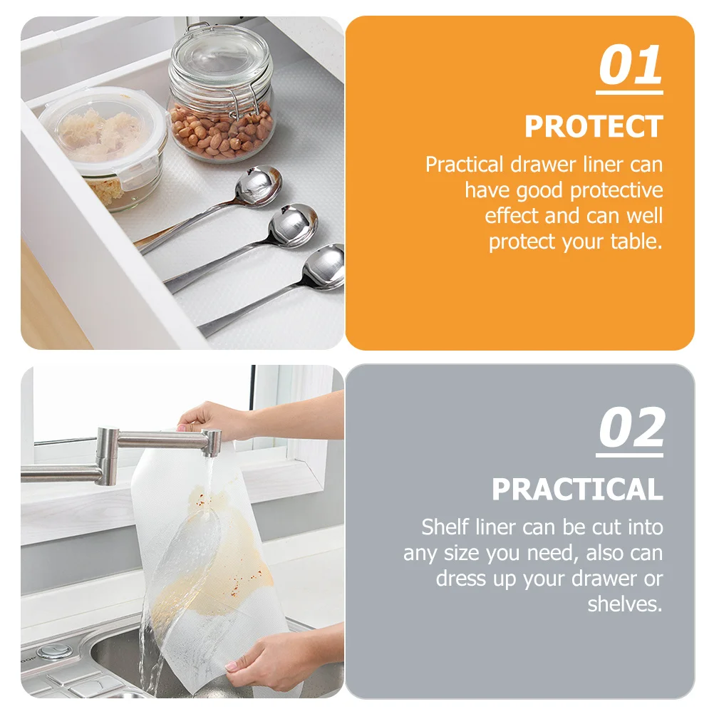 

Kitchen Cabinet Liner Waterproof Shelf Mat for Drawers Tables Bedside Cabinets Non-Slip Protection Shelf Liner