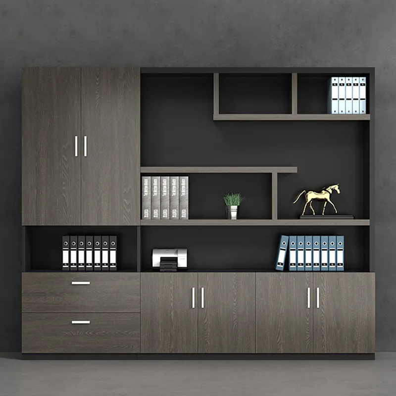 File cabinet Wooden boss office bookcase Simple modern archive cabinet File cabinet locker Background cabinet