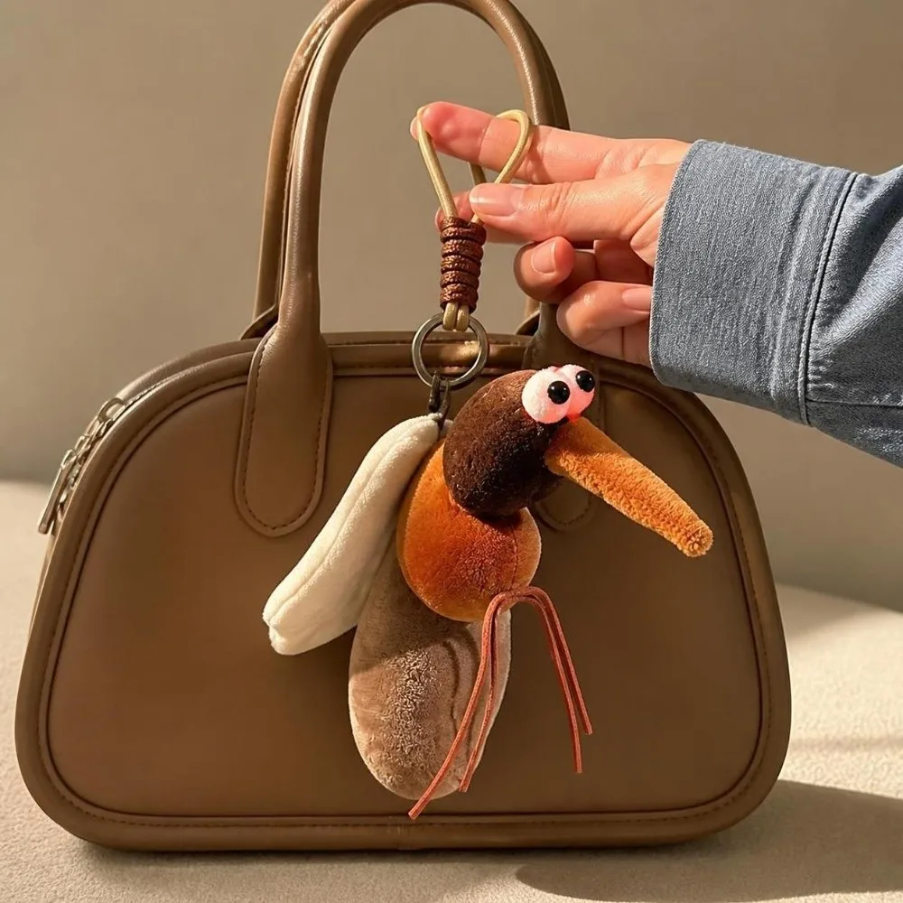Mosquito Plush Insect Pendant Cockroach Fly Insect Series Keychain Hanging Ornaments Decoration Stuffed Animal Pendant