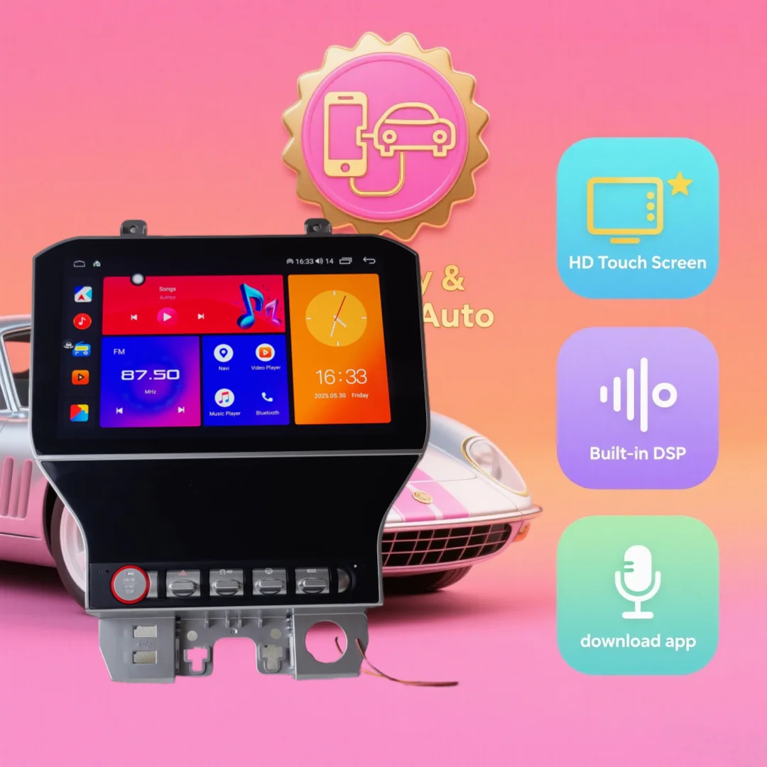 9.7 Inch Android 14 Multimedia Player For Ford Mustang 2015 2016 -2021 Carplay Auto Car Radio Navigation Recorder Head Unit DSP