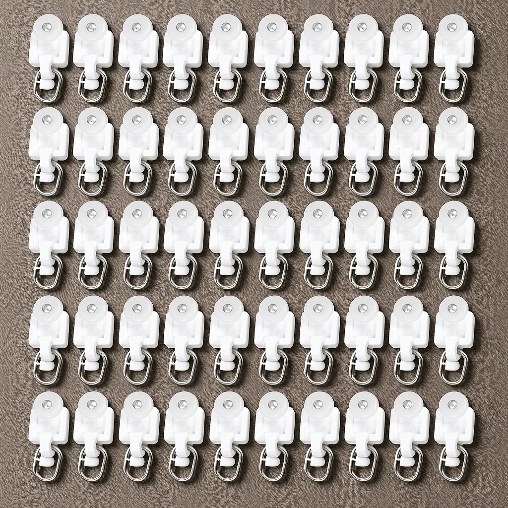

100Pcs Curtain Fittings Kit Includes Track Rollers with Hooks Reliable Pulley System for Window Blinds Home Curtain Accessories