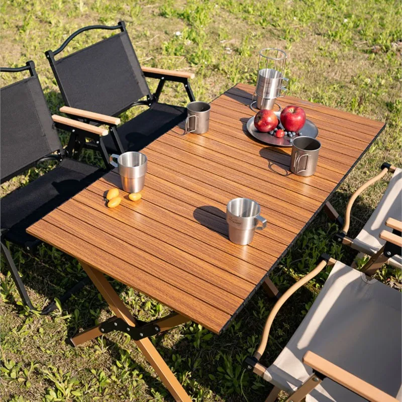 

Richome Outdoor Camping Table Aluminum Alloy Portable Camping Folding Table Chair Set Barbecue Picnic Table IGT Table Pliante