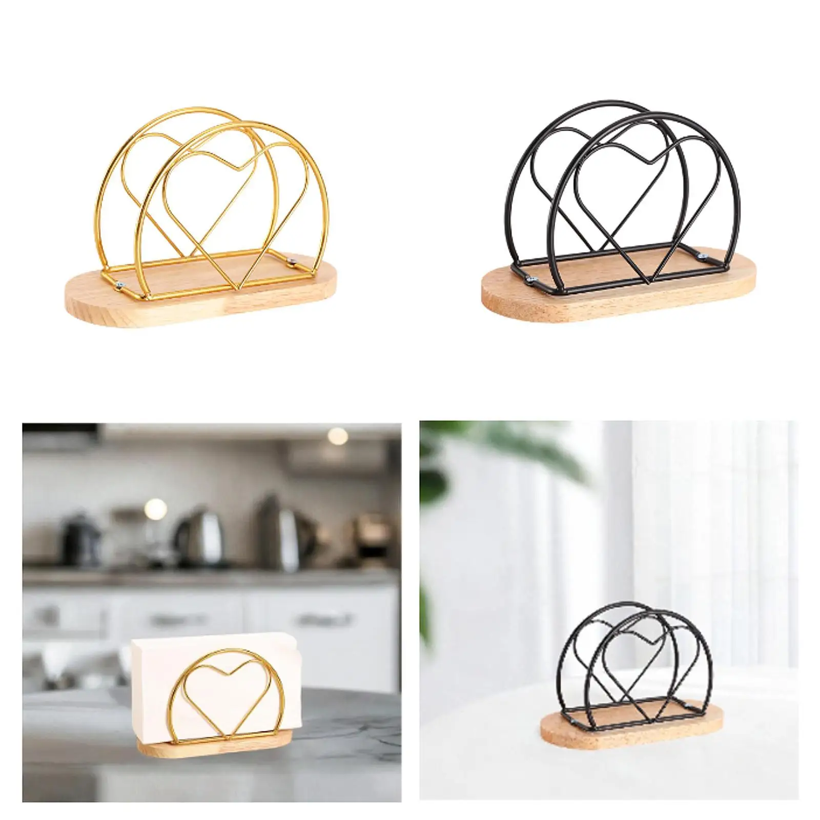 Napkin Holder for Table Desktop Ornament Wooden Upright Napkin Dispenser for Restaurant Countertop Party Dinning Table Cafe