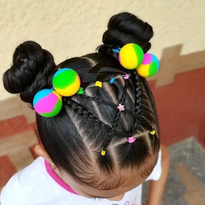 

2025 Children'sColorful Hair Accessories Ponytail Maruko HeadFashion SiliconeHeadrope Coiled Hair Artifact Gift Hair Accessories