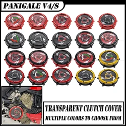 For DUCATI Panigale V4 1100 2018-2023 V4S V4 S 18-23 Clutch Transparent Engine Side Protection Cover Refitted Aluminum