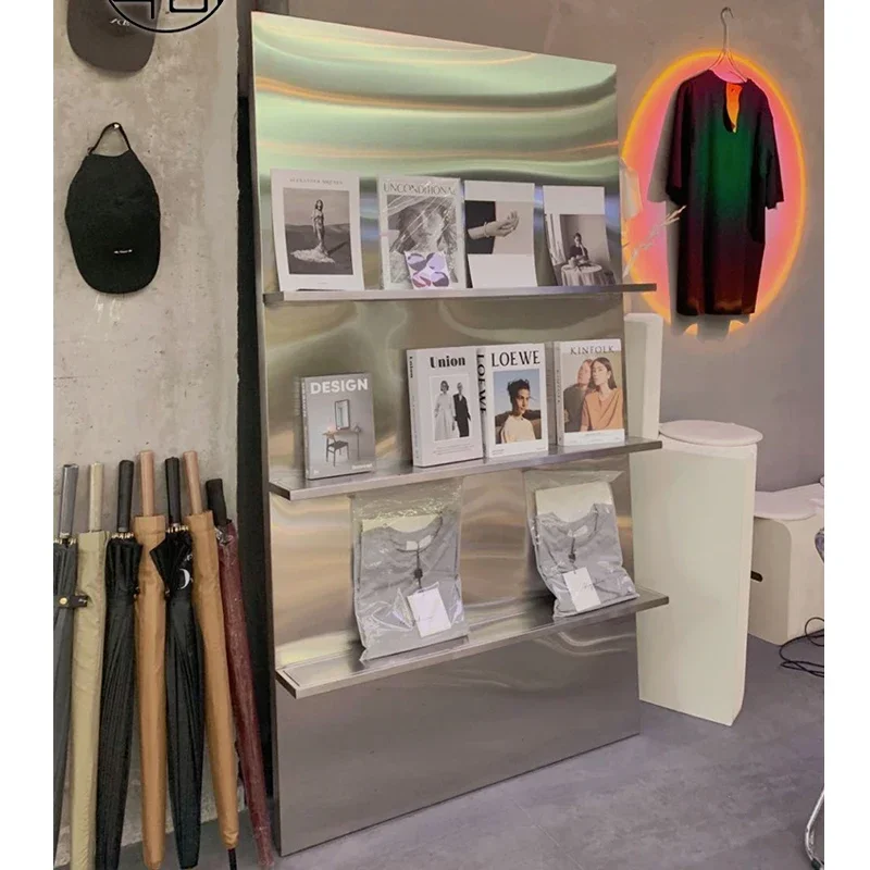 Clothing Store Ornament  Floor Multi-Layer Shoe Shelf Stainless Steel Props DisplayShoe Store Display