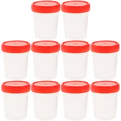 10 Pcs Screw Urine Cup Shot Measuring 120ml Specimen Container Liquid Clear Sample Cups Plastic Hospital Test