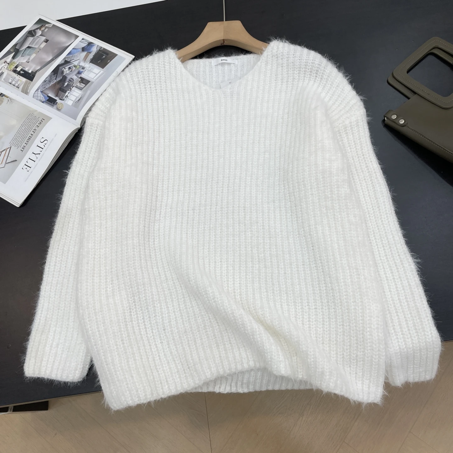 Suéter Hoado de Color Puro a la Moda, Estilo Informal, Novedad de Otoño, Suéter Versátil para el Trabajo, Estilo Dulce, Cor...