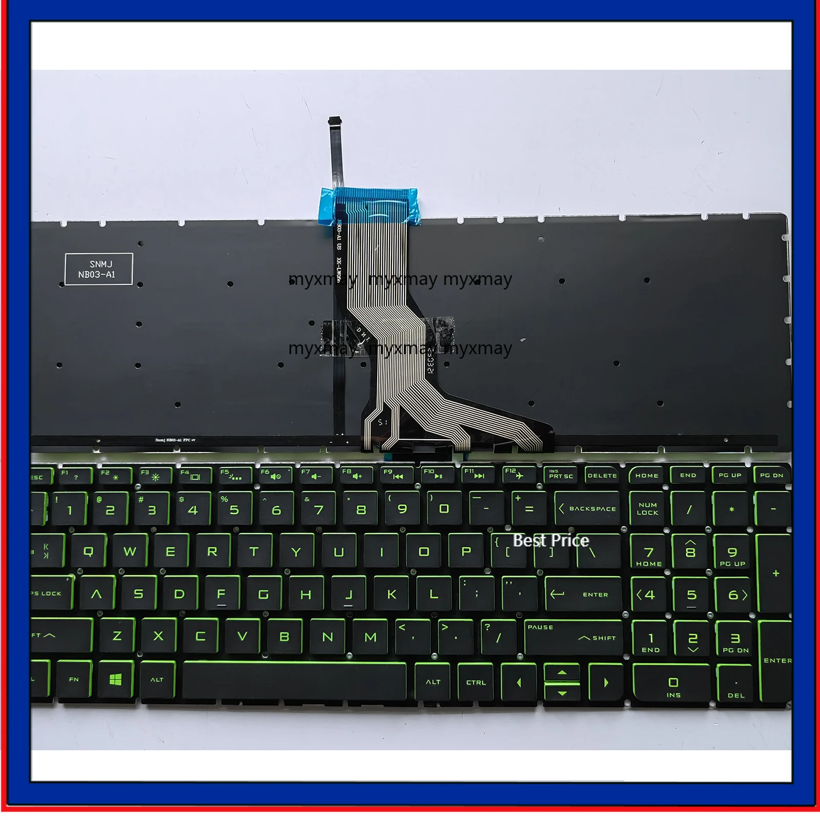 

ДЛЯ HP 15-ab 15-ak 15-bc 15-au 15-ab000 15-ab100 15-ab200 клавиатура зеленая с подсветкой