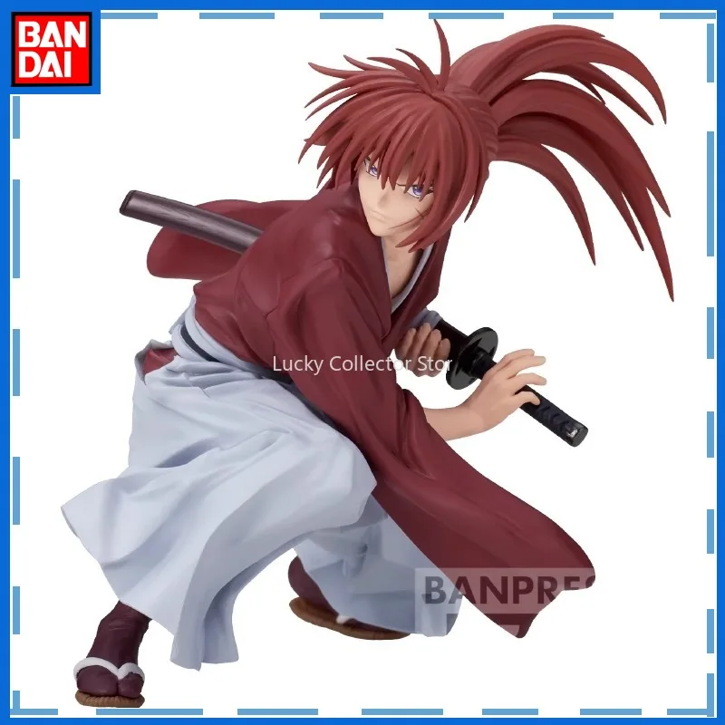 Bandai Rurouni Kenshin VS Himura Kenshin Drawn Sword Hand-made Anime Doll Model Desktop Ornament Decoration Scenic Spot Gift