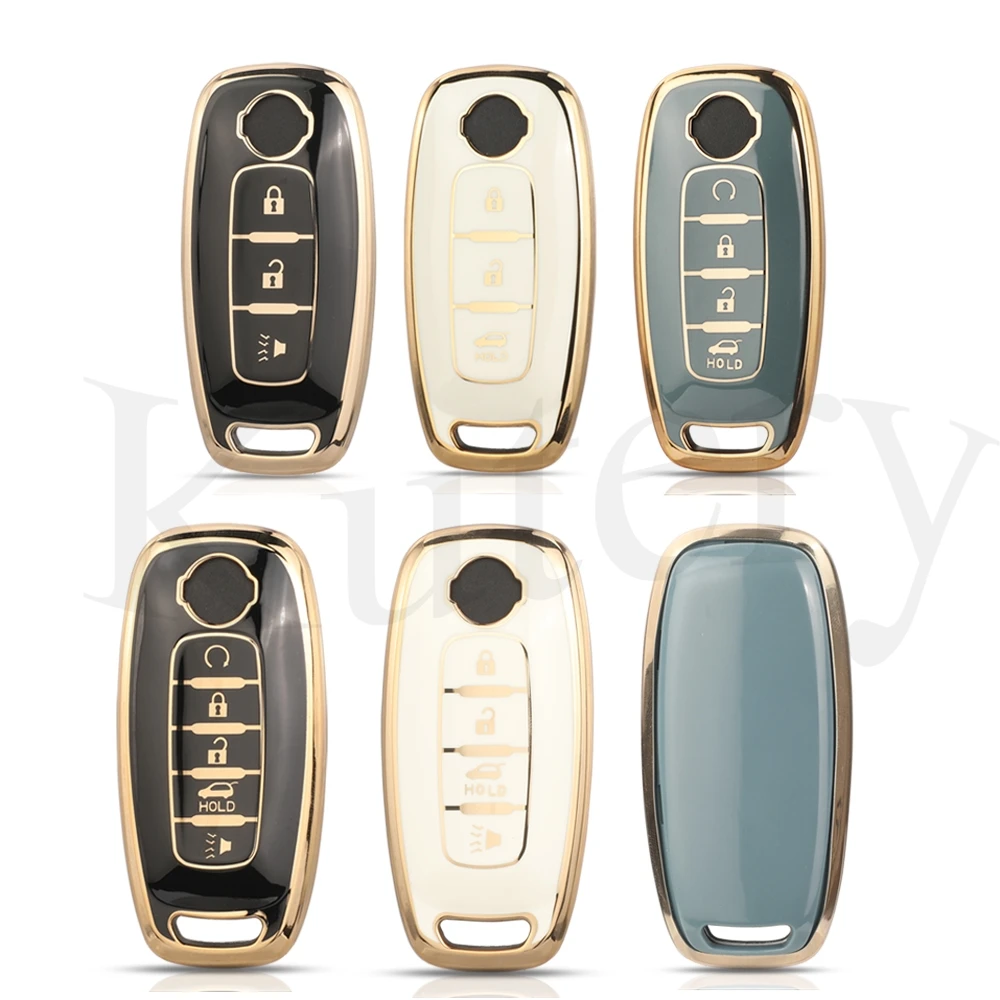 

Мягкий ТПУ автомобильный брелок Jingyuqin 3/4/5 BTN для Nissan Rouge Kicks Pathfinder j12 Ariya Altima Rogue Qashqai Bluebird Sylphy
