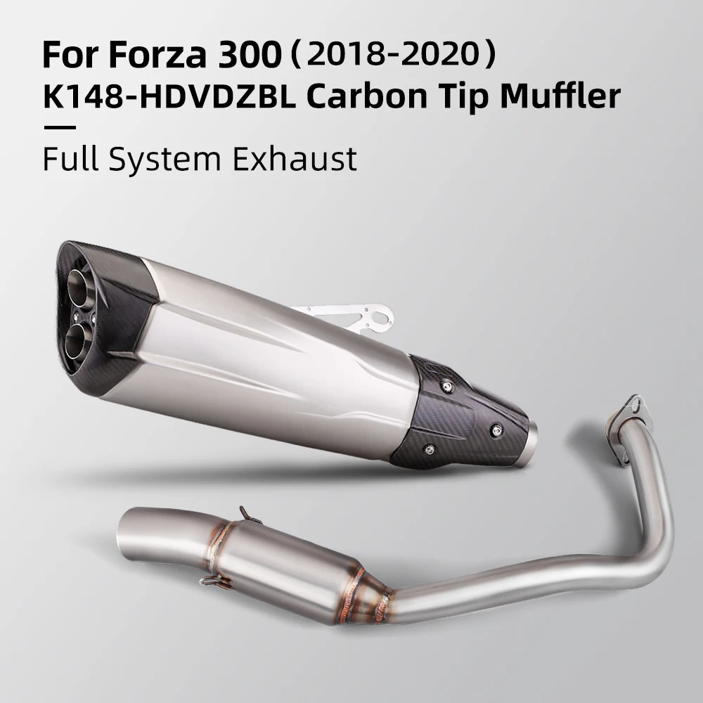 For HONDA Forza300 Forza 300 2018-2020 Exhaust Motorcycle Full System Modified Slip on Front Link Pipe with Carbon Fiber Muffler