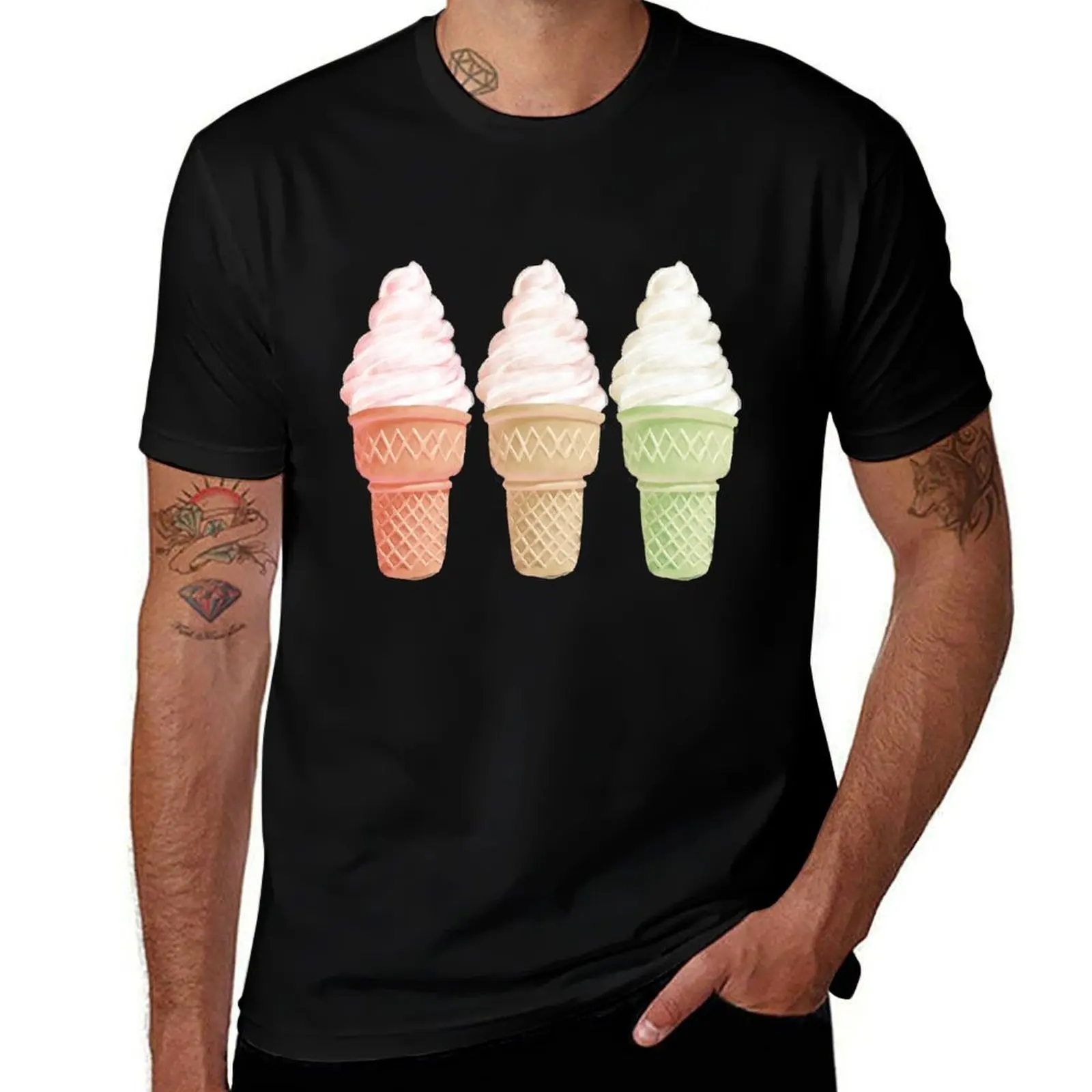 Happinesses II T-Shirt Non-Shrink Basic Cotton T-Shirt
