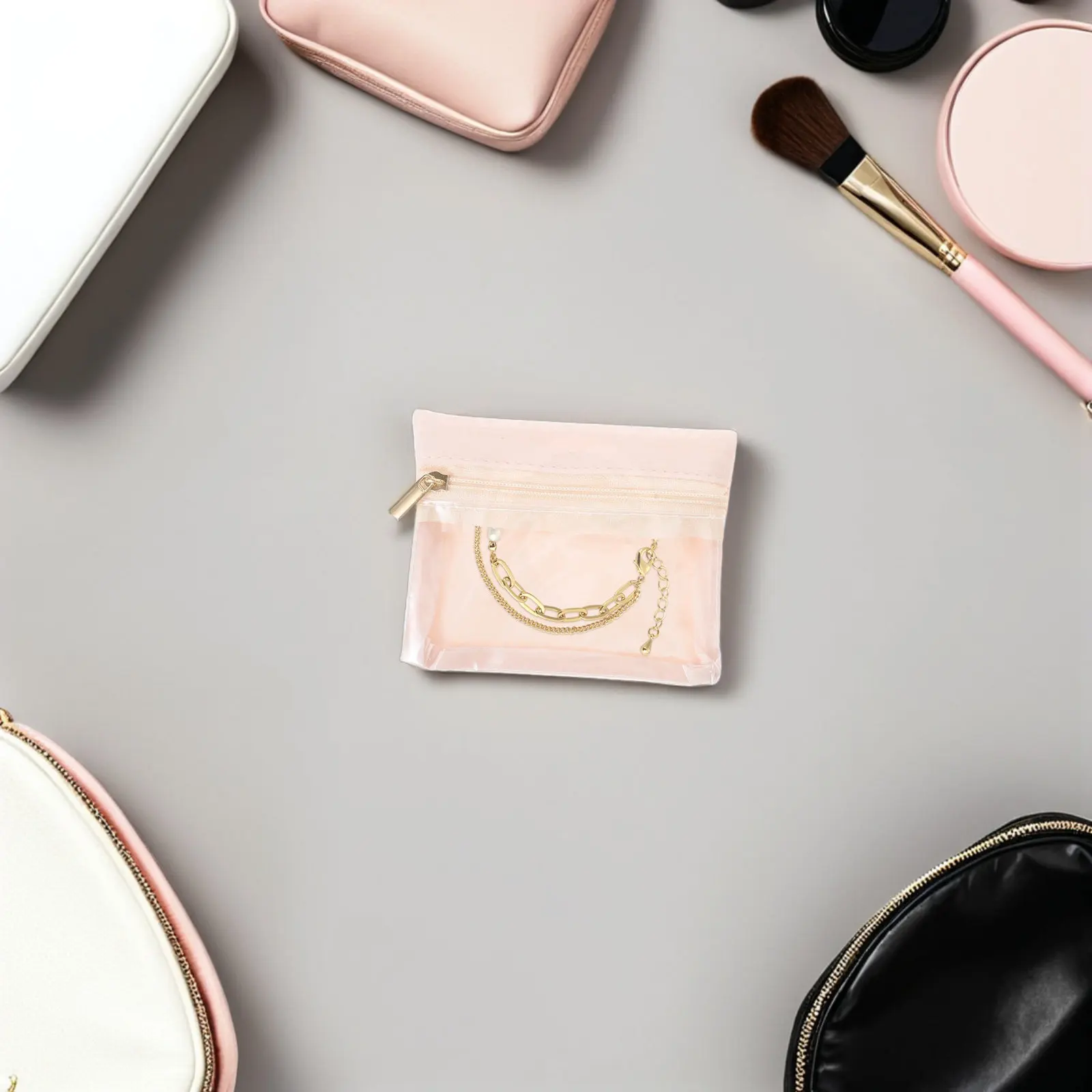 10Pcs Jewelry Storage Pouches Portable Travel Organizer Mini Zip Pocket Case Necklace Ring Earring Bracelet Holder 3x4 Inches