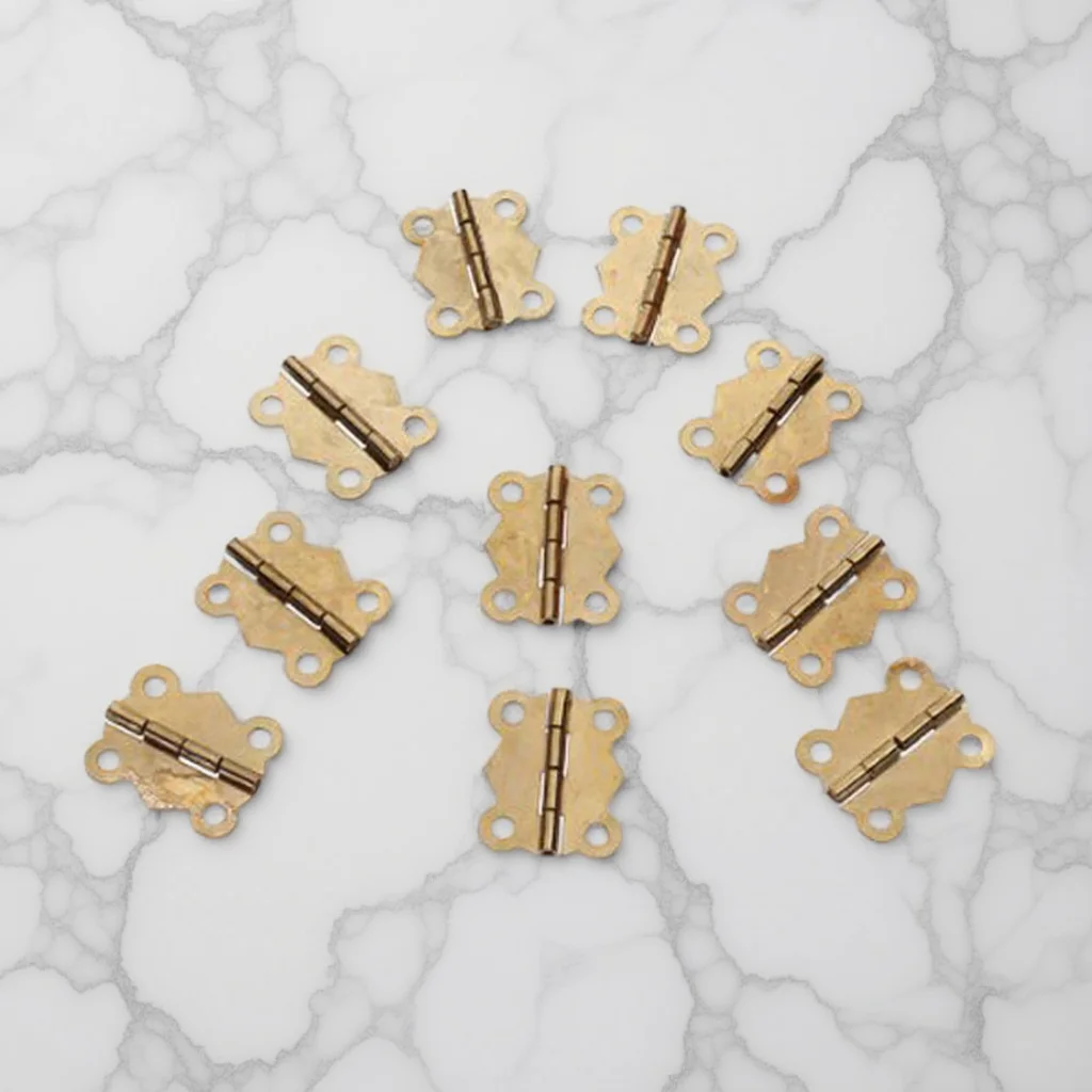 

10pcs Mini Small Butt For Iron Hinges Jewelry Box Dollhouse Door Butt Hinge Cabinet Door Repair Storage Box Hinges