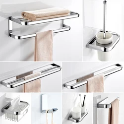 Chrome Polished Bathroom Accessories Set Soap Holder Towel Rail Toilet Brushed Holder Towel Ring Toilet Paper Holder