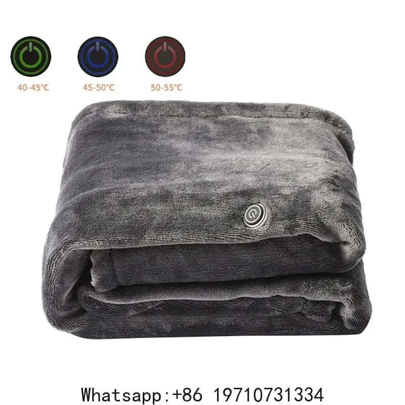 150x80cm Electric Blanket USB Charging Flannel Soft Blanket 3-Level Temperature Adjustment Outdoor Take-out Heating Pad Washable