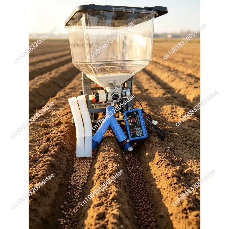 Electric poultry automatic feeder, single ridge seeding wheat double ditch fertilizer feeder, large capacity 40 liters