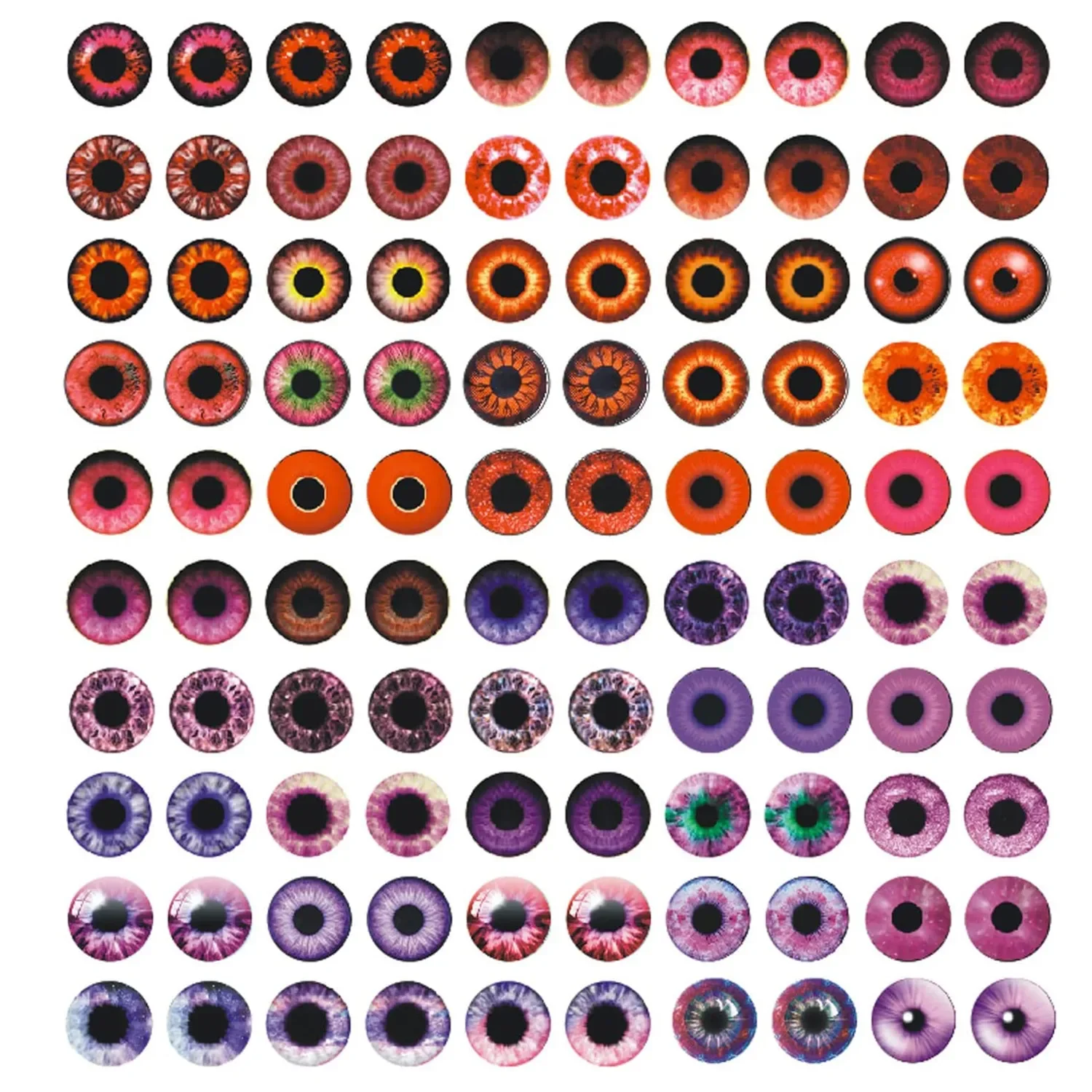 100PCS Eyes Glass Cabochon for Clay Doll Making Sculpture Props Craft DIY Mosaic Tiles Gem Finding Jewelry Making Christmas Gift