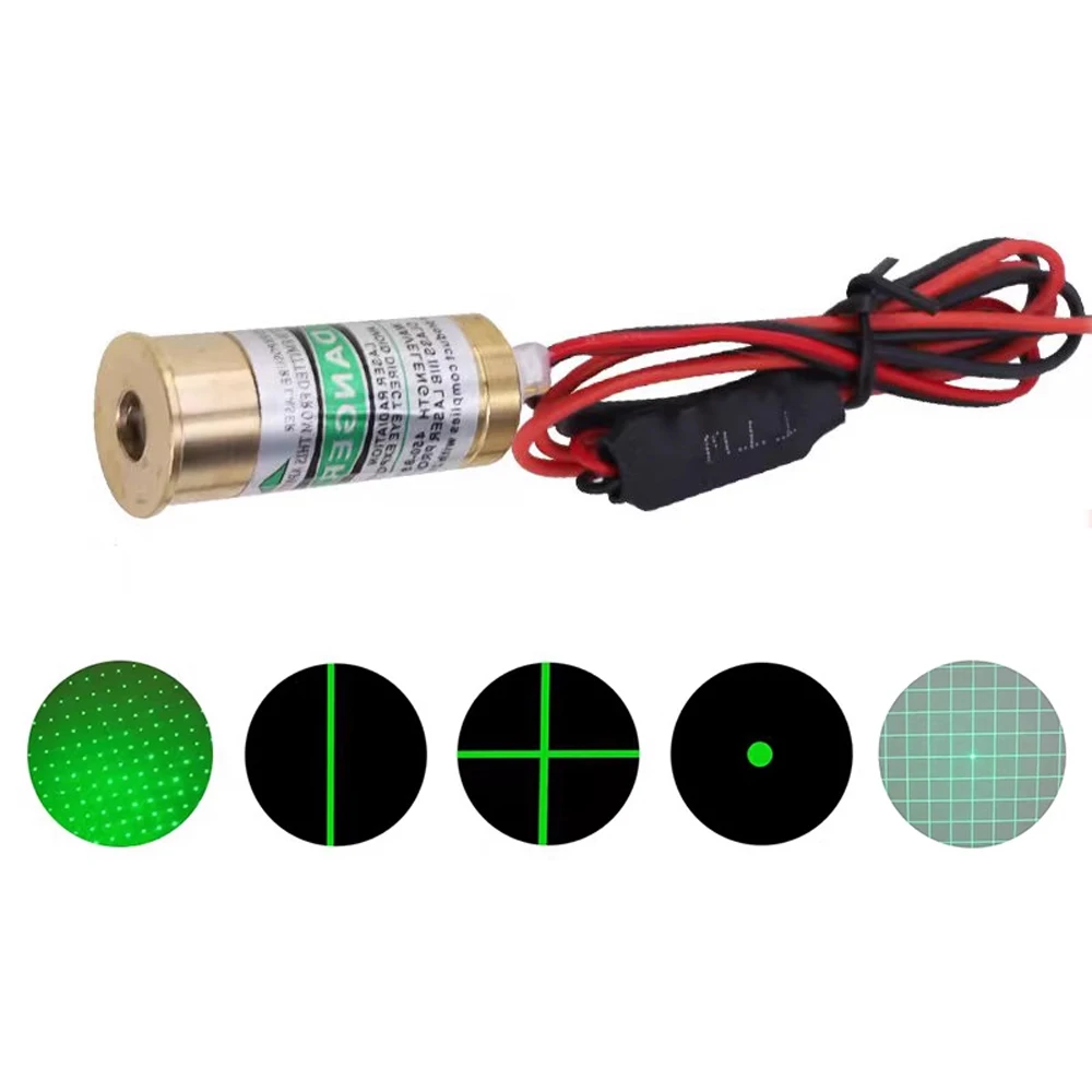 DC2.3-5V 532nm 45mW Dot Line Starlight Cross Grid Pattern 3D Scanning Green Light Laser Module Stage Lawn Lights Accessories