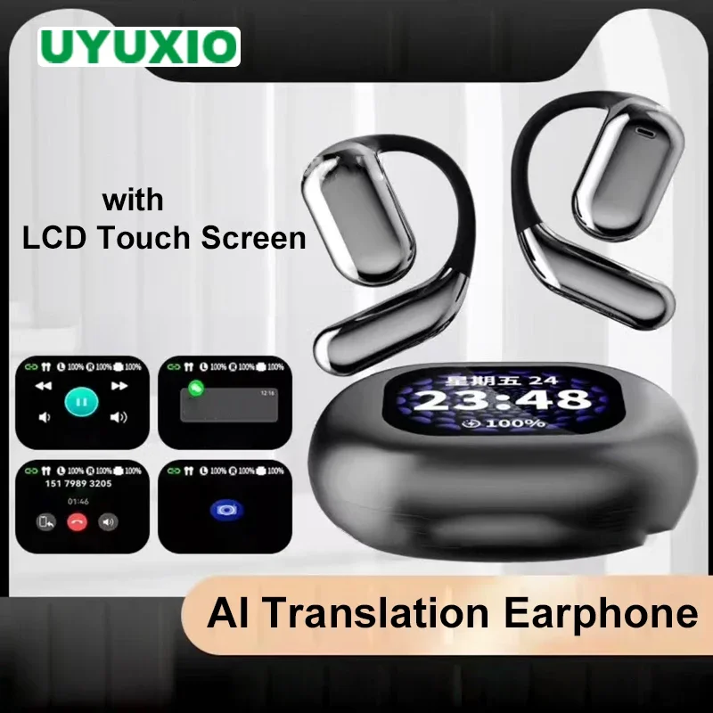 

UYUXIO AI Language Translation Wireless Earbuds with 144 Languages Real Time Translator Earphone BT 5.4 Headphone for Business