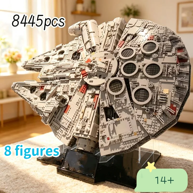 Super Offre : Modèle de vaisseau spatial Millennium Falcon le plus grand (7541 pièces) – Blocs de construction 75192 – Jouets pour adultes – Cadeaux d'anniversaire