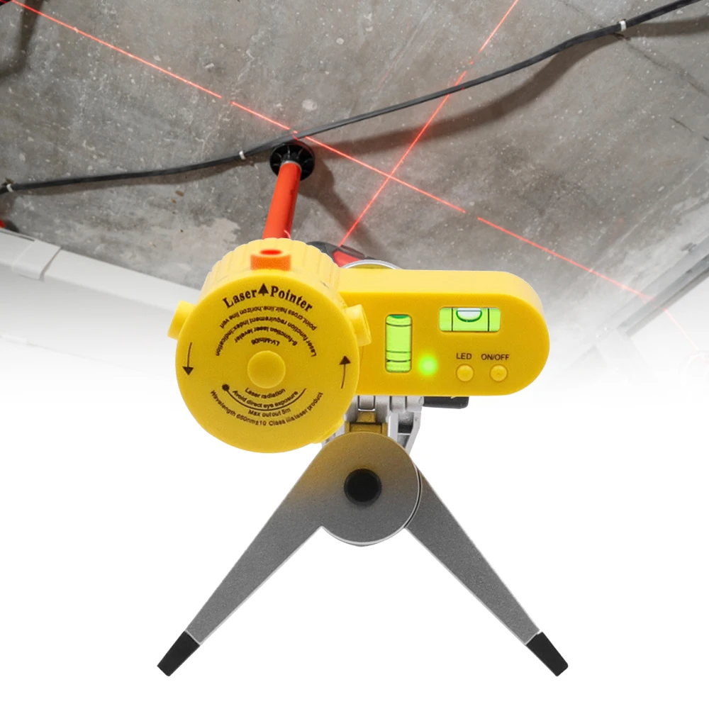 Laser-Nivelliergerät, multifunktional, 4-in-1, Haushalts-Nivellierlineal, Messlaserlineal mit drehbarem Stativ, vertikale horizontale Wasserwaage – Detail 14