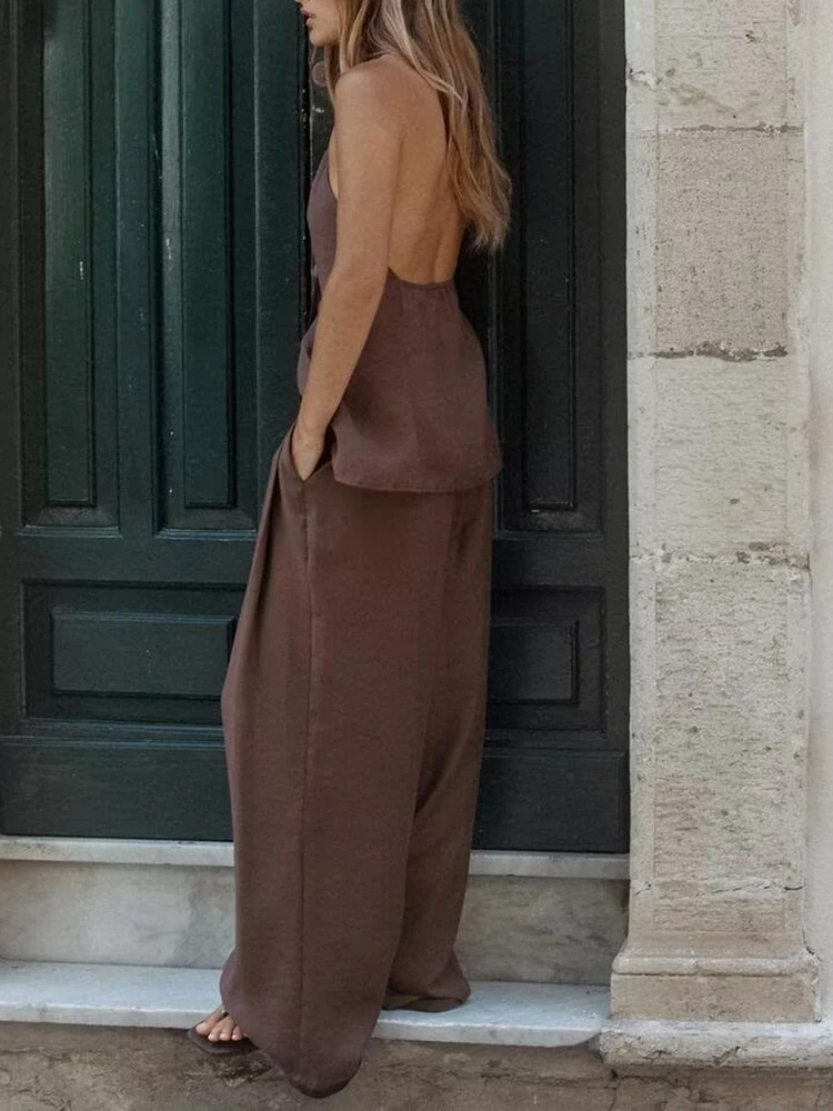 Gilet da donna estivo nuovo a vita alta pantaloni a doppia piega costume di scena etnico T top e pantaloni set per donna