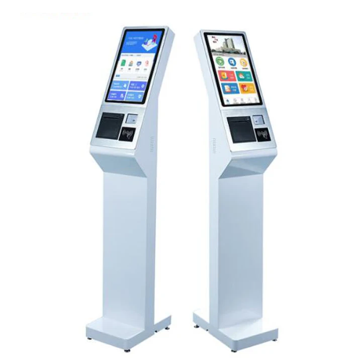 20 inch wireless lcd touch screen kiosk mult point touch screen android queue kiosk termal printer