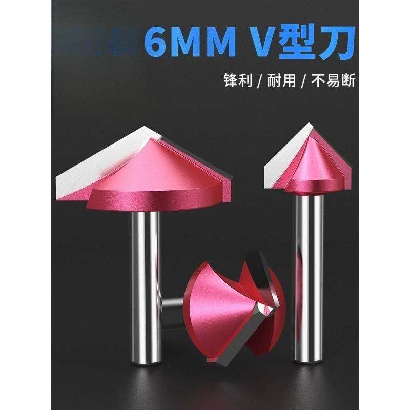 

90 Degree V-Cutter, 3D Woodworking Trimming Bit, Alloy Chamfer Bevel Cutter, CNC Engraving Milling Tool