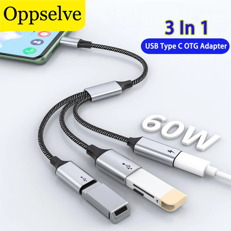 

USB C OTG кабель адаптер для телефона 3 порта концентратор 3 в 1 USB к двойному Type-C PD зарядный дата-провод для Macbook Pro Samsung Huawei Xiaomi