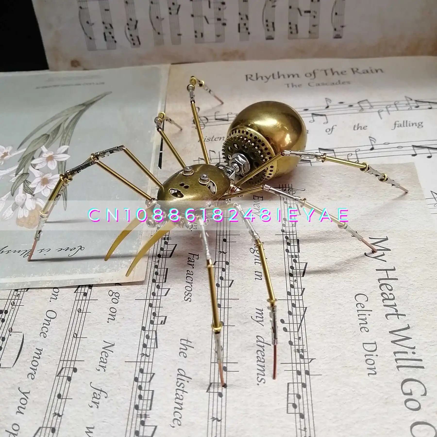 Metal Assembling Model Steampunk Mechanical Insect Man Faced Demon Spider Creative Mecha Craft Toy Gift