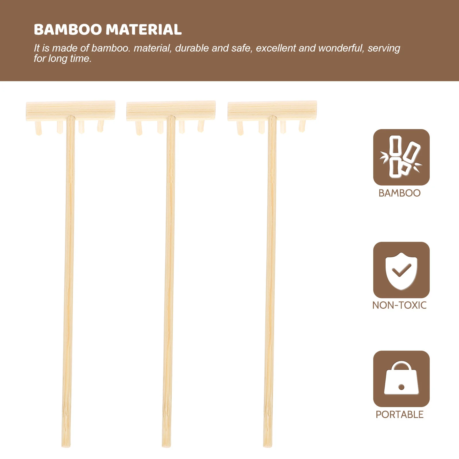 8 pçs mini ancinho caixa de areia acessórios bambu zen jardim para quatro dentes desktop caixas de areia ferramentas bebê