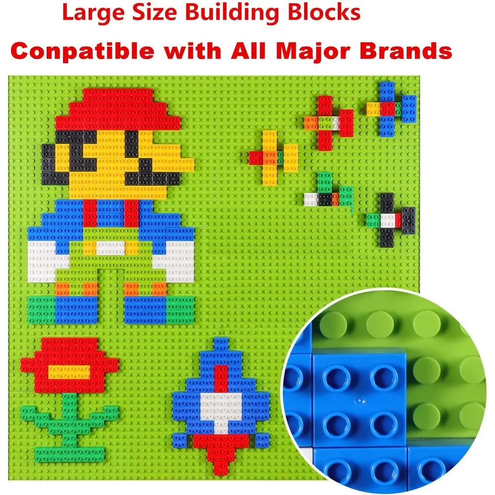 Juego de pared de bloques de construcción personalizables DIY, 8 Bases autoadhesivas (10x20), 440 piezas, Compatible con las principales marcas, Wal fácil y divertido