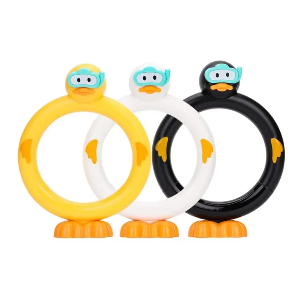 3 pçs/set portátil pato anel de água jogo piscina jogos fácil de preencher pato varas de mergulho dos desenhos animados plástico piscina mergulho jogos de praia