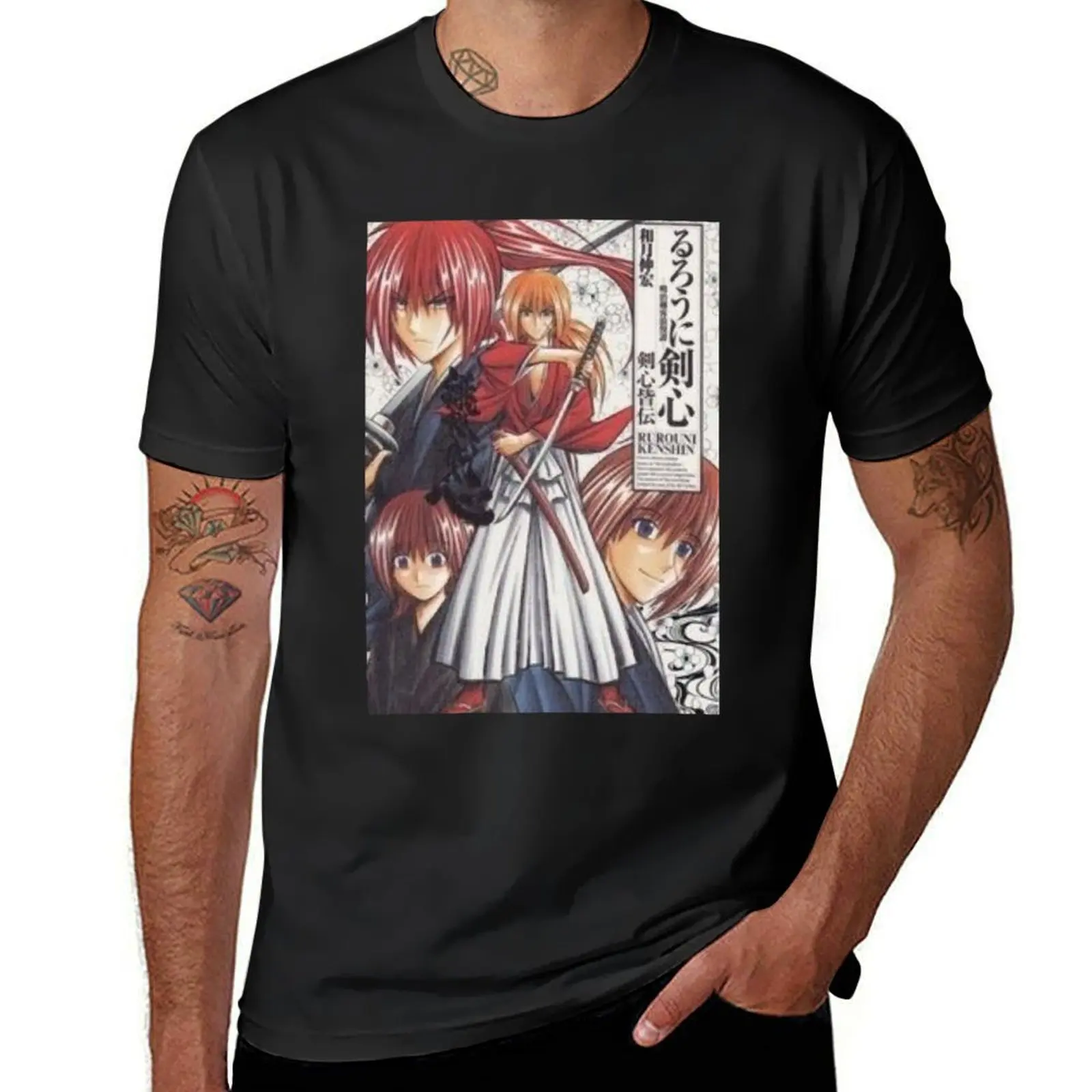 

kenshin T-Shirt anime for a boy boys whites tops mens graphic t-shirts