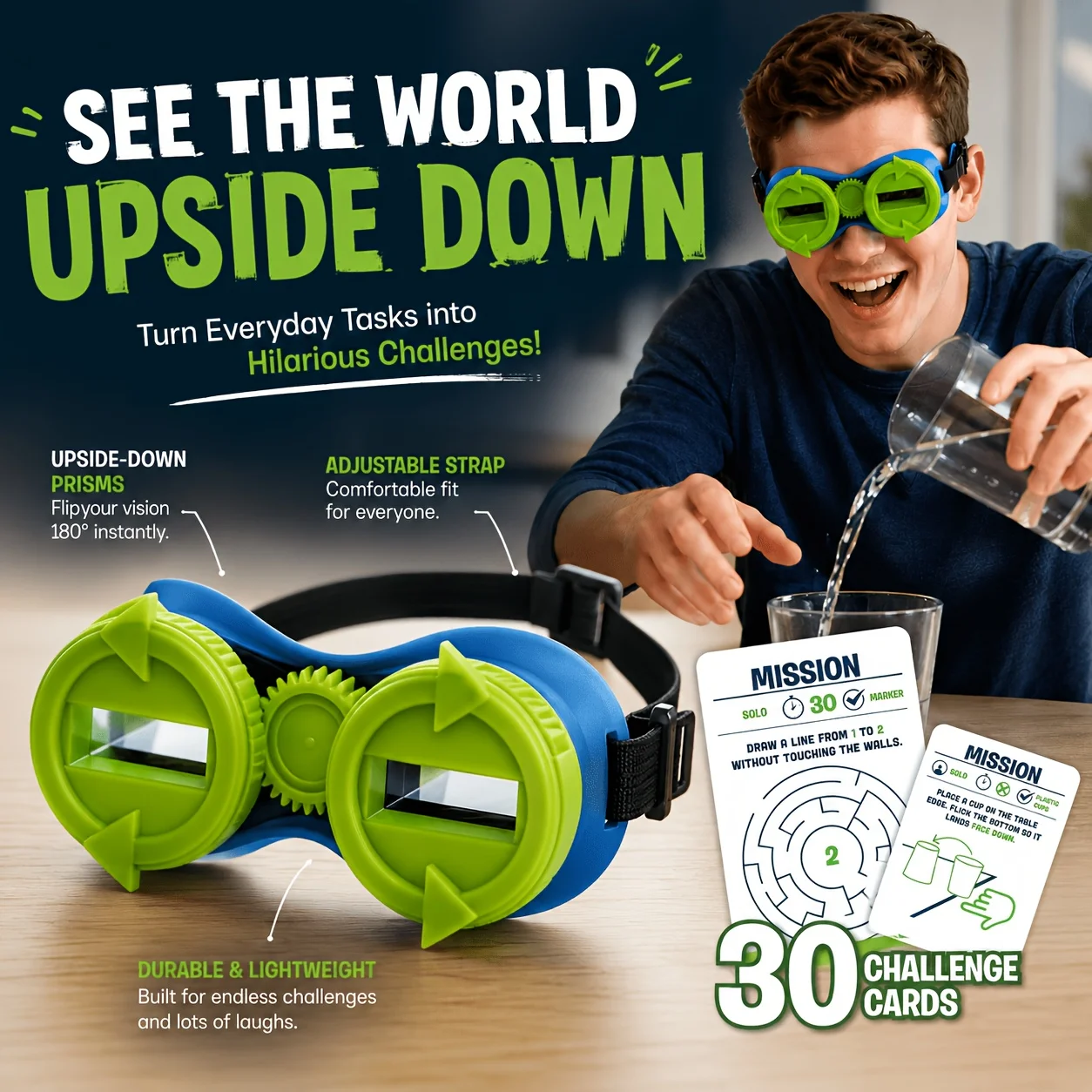Board Game—Put on Special Goggles That Invert Your Field of Vision and Compete in A Variety of Fun Outdoor Challenges!