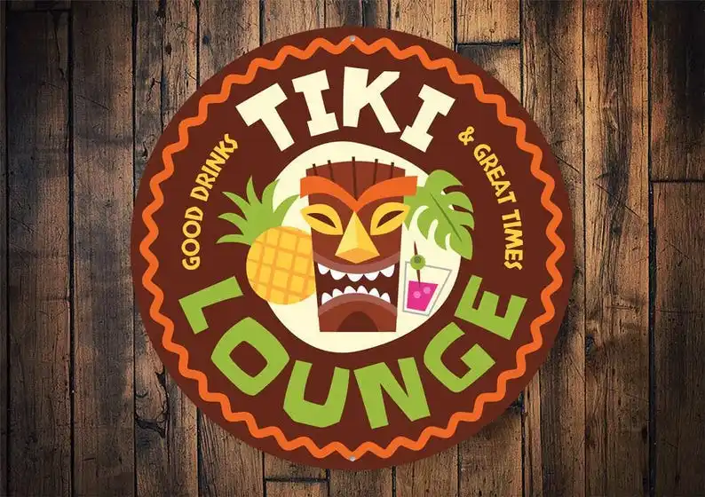 Tiki Lounge Sign, T…