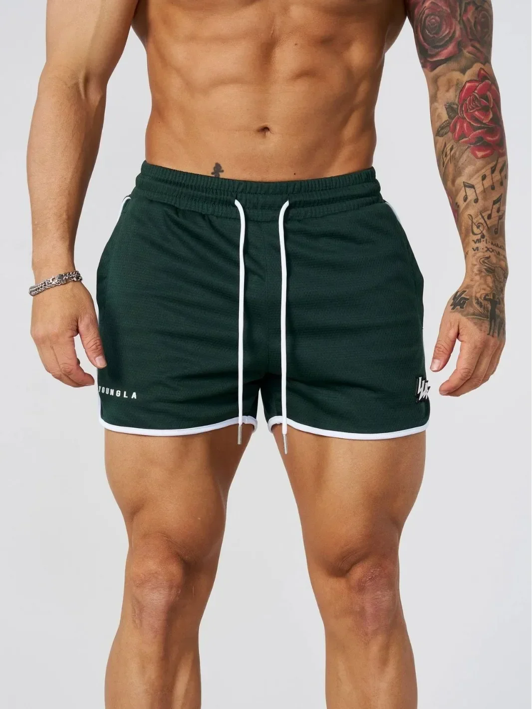 men's shorts Fine mesh quick drying breathable print casual shorts Outdoor running training beach pants