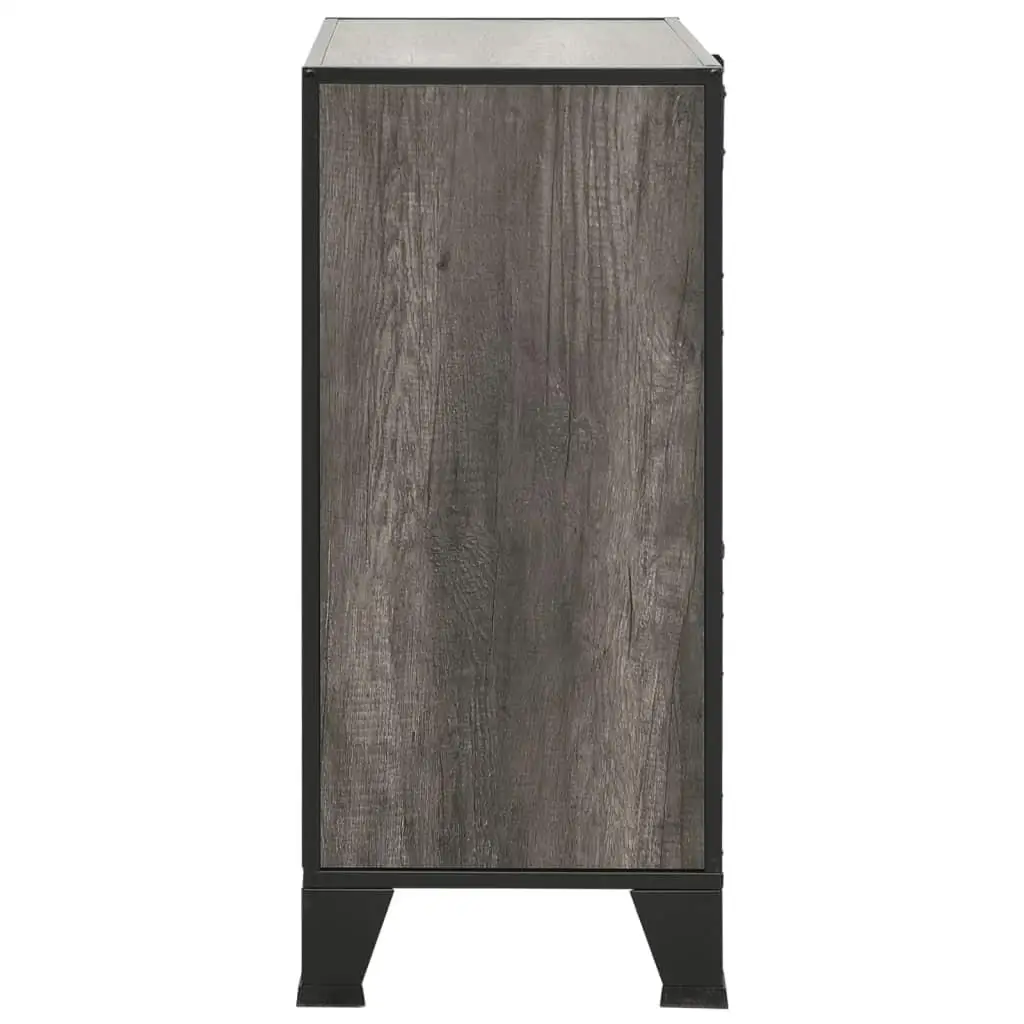 Stylish Gray Storage Cabinet - 28.3x14.2x32.3 Durable Metal & Organizer