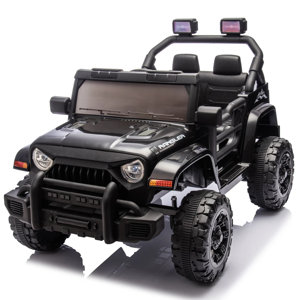12V kinderrit op elektrische auto met ouderbediening, dubbele aandrijving, vierwielophanging, met muziek, Bluetooth, MP3, USB, met koplampen