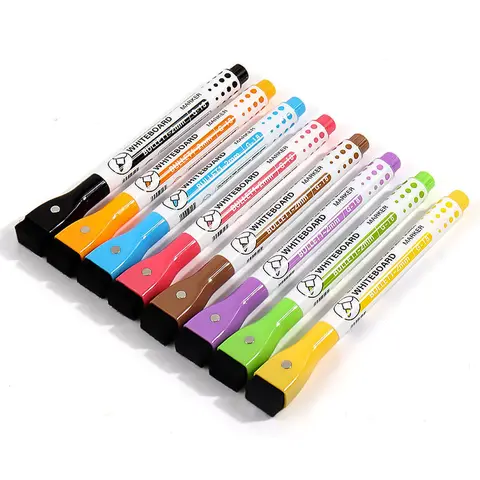 Bilashmart Magnetic Dry Erase Erasable Liquid Chalk Markers Whiteboard Marker Pen Office School White Board Stationery Colored Pens